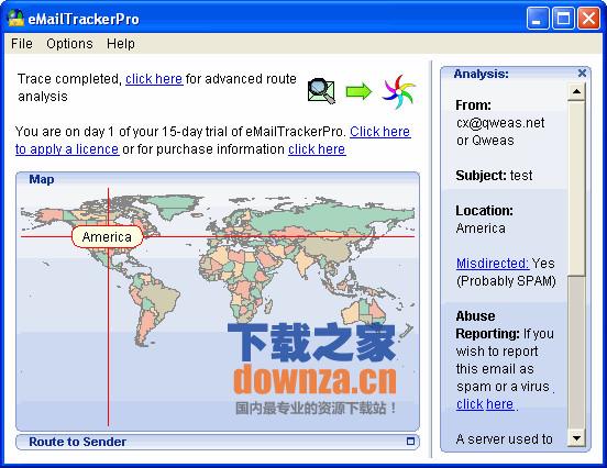 eMailTrackerPro v6.1d -查询发信人的IP地址
